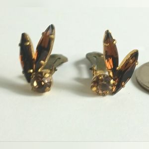 Topaz Marquise  Crystals Signed Austria